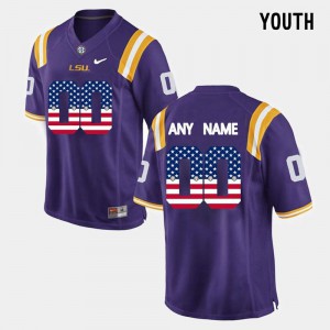 #00 Custom LSU Youth Stitched Jersey Purple
