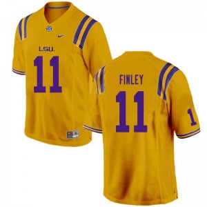 #11 TJ Finley Louisiana State Tigers Men's Alumni Jersey Gold