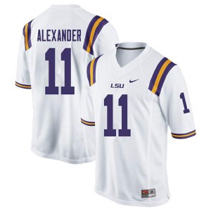 #11 Terrence Alexander Louisiana State Tigers Men's Football Jersey White