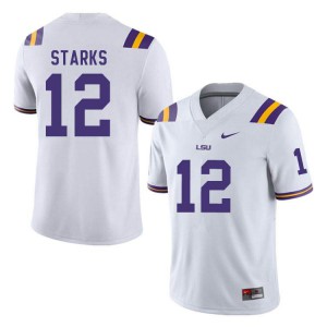 #12 Donte Starks LSU Men's Stitch Jerseys White