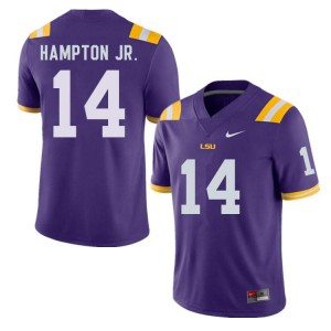 #14 Maurice Hampton Jr. Tigers Men's Stitched Jersey Purple