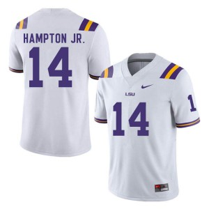 #14 Maurice Hampton Jr. Louisiana State Tigers Men's College Jerseys White