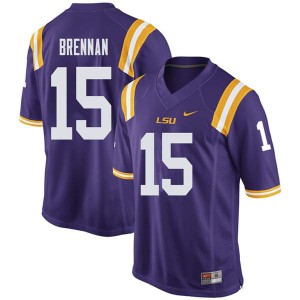 #15 Myles Brennan LSU Tigers Men's Stitched Jersey Purple