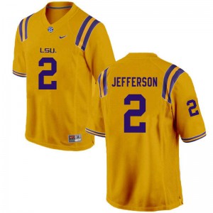 #2 Justin Jefferson Tigers Men's Football Jerseys Gold