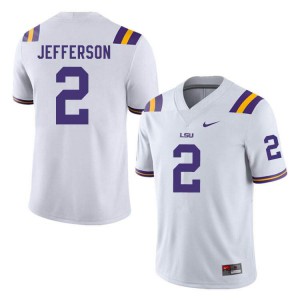 #2 Justin Jefferson LSU Tigers Men's University Jerseys White
