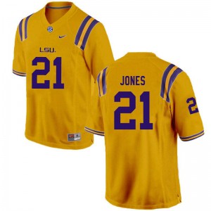 #21 Kenan Jones Louisiana State Tigers Men's Football Jerseys Gold