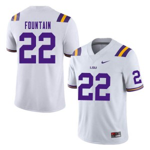 #22 Zaven Fountain LSU Men's Football Jerseys White
