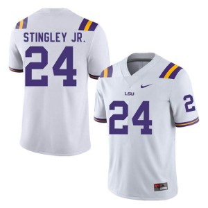#24 Derek Stingley Jr. LSU Men's Football Jersey White