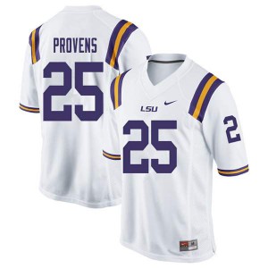 #25 Tae Provens Louisiana State Tigers Men's Stitched Jersey White