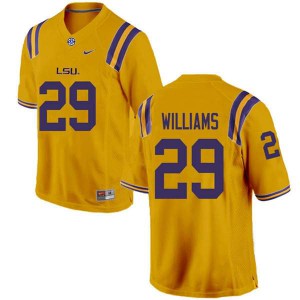 #29 Greedy Williams LSU Men's NCAA Jerseys Gold