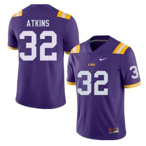 #32 Avery Atkins LSU Men's Official Jerseys Purple