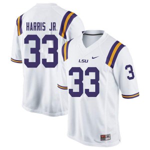 #33 Todd Harris Jr. LSU Tigers Men's Stitch Jerseys White