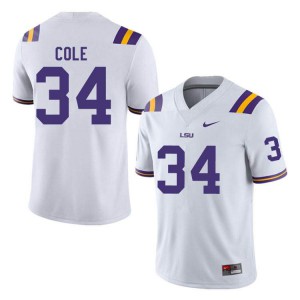 #34 Lloyd Cole LSU Men's University Jerseys White