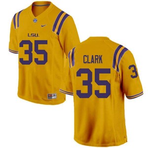 #35 Damone Clark Louisiana State Tigers Men's Player Jersey Gold