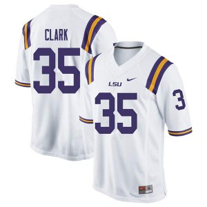 #35 Damone Clark LSU Men's Football Jersey White