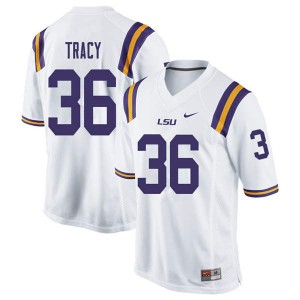 #36 Cole Tracy LSU Tigers Men's Embroidery Jerseys White