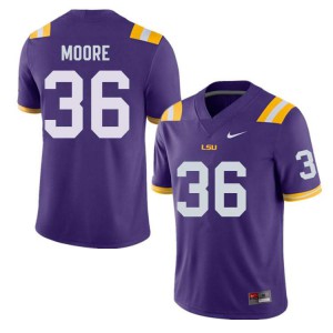 #36 Derian Moore LSU Men's Official Jerseys Purple