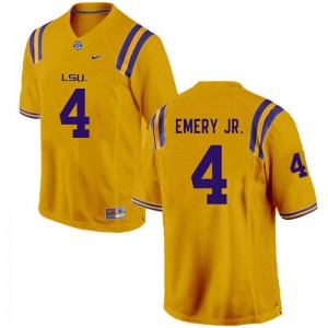 #4 John Emery Jr. LSU Men's University Jerseys Gold