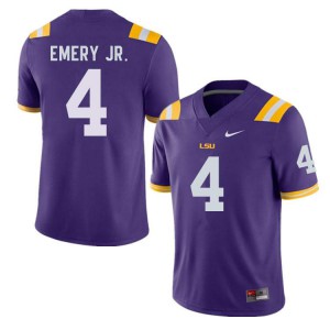 #4 John Emery Jr. LSU Men's Player Jerseys Purple