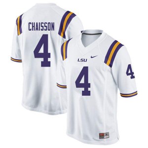 #4 K'Lavon Chaisson Louisiana State Tigers Men's College Jersey White
