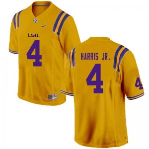 #4 Todd Harris Jr. LSU Tigers Men's NCAA Jersey Gold