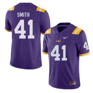 #41 Carlton Smith Louisiana State Tigers Men's Football Jersey Purple
