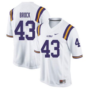 #43 Matt Brock LSU Men's NCAA Jersey White