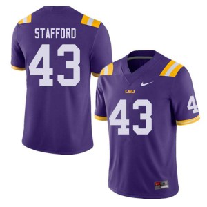 #43 Preston Stafford LSU Tigers Men's Embroidery Jersey Purple