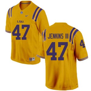 #47 Nelson Jenkins III LSU Tigers Men's Embroidery Jersey Gold