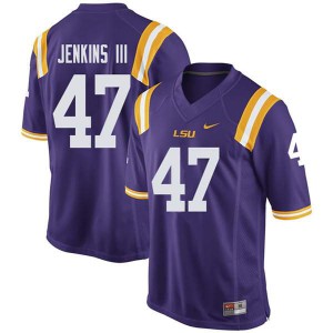#47 Nelson Jenkins III Tigers Men's Embroidery Jerseys Purple