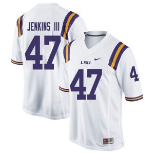 #47 Nelson Jenkins III LSU Men's Embroidery Jersey White
