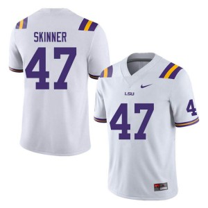 #47 Quentin Skinner Tigers Men's Football Jersey White