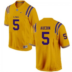 #5 Alex Aucoin LSU Men's Stitch Jerseys Gold