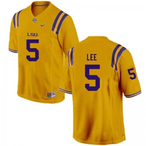 #5 Devonta Lee Louisiana State Tigers Men's Stitch Jerseys Gold