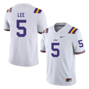 #5 Devonta Lee LSU Tigers Men's Embroidery Jerseys White