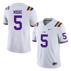#5 Koy Moore LSU Tigers Men's Official Jerseys White