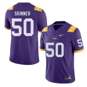 #50 Quentin Skinner LSU Men's Embroidery Jersey Purple