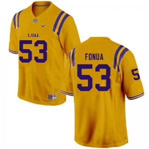#53 Soni Fonua Tigers Men's Stitched Jersey Gold
