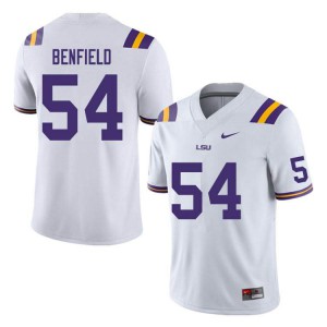 #54 Aaron Benfield Tigers Men's Embroidery Jerseys White