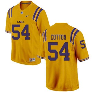 #54 Davin Cotton LSU Tigers Men's University Jerseys Gold