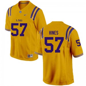 #57 Chasen Hines LSU Tigers Men's NCAA Jersey Gold