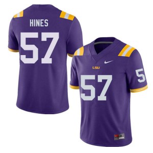 #57 Chasen Hines Louisiana State Tigers Men's College Jerseys Purple