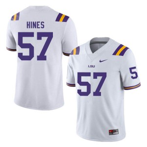 #57 Chasen Hines Louisiana State Tigers Men's Player Jersey White