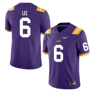 #6 Devonta Lee Louisiana State Tigers Men's Stitch Jerseys Purple