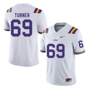#69 Charles Turner Louisiana State Tigers Men's Embroidery Jersey White