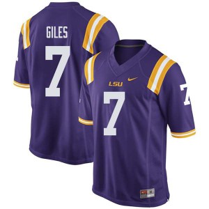 #7 Jonathan Giles Louisiana State Tigers Men's College Jerseys Purple