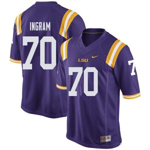 #70 Ed Ingram Louisiana State Tigers Men's Player Jersey Purple