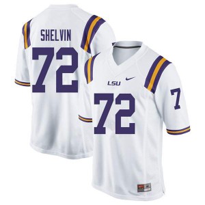#72 Tyler Shelvin LSU Tigers Men's Embroidery Jerseys White