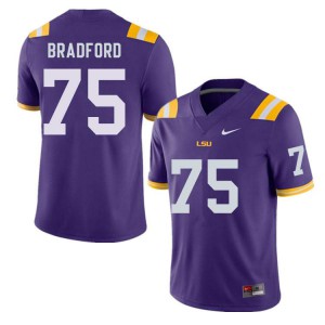 #75 Anthony Bradford Tigers Men's Stitched Jersey Purple