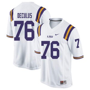 #76 Austin Deculus LSU Men's High School Jerseys White